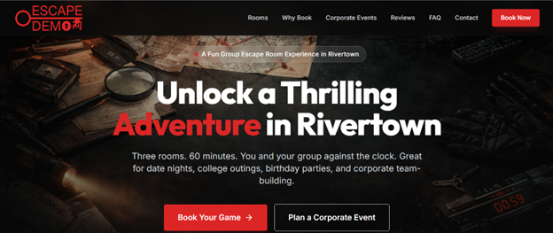 Escape Demo sample site screenshot